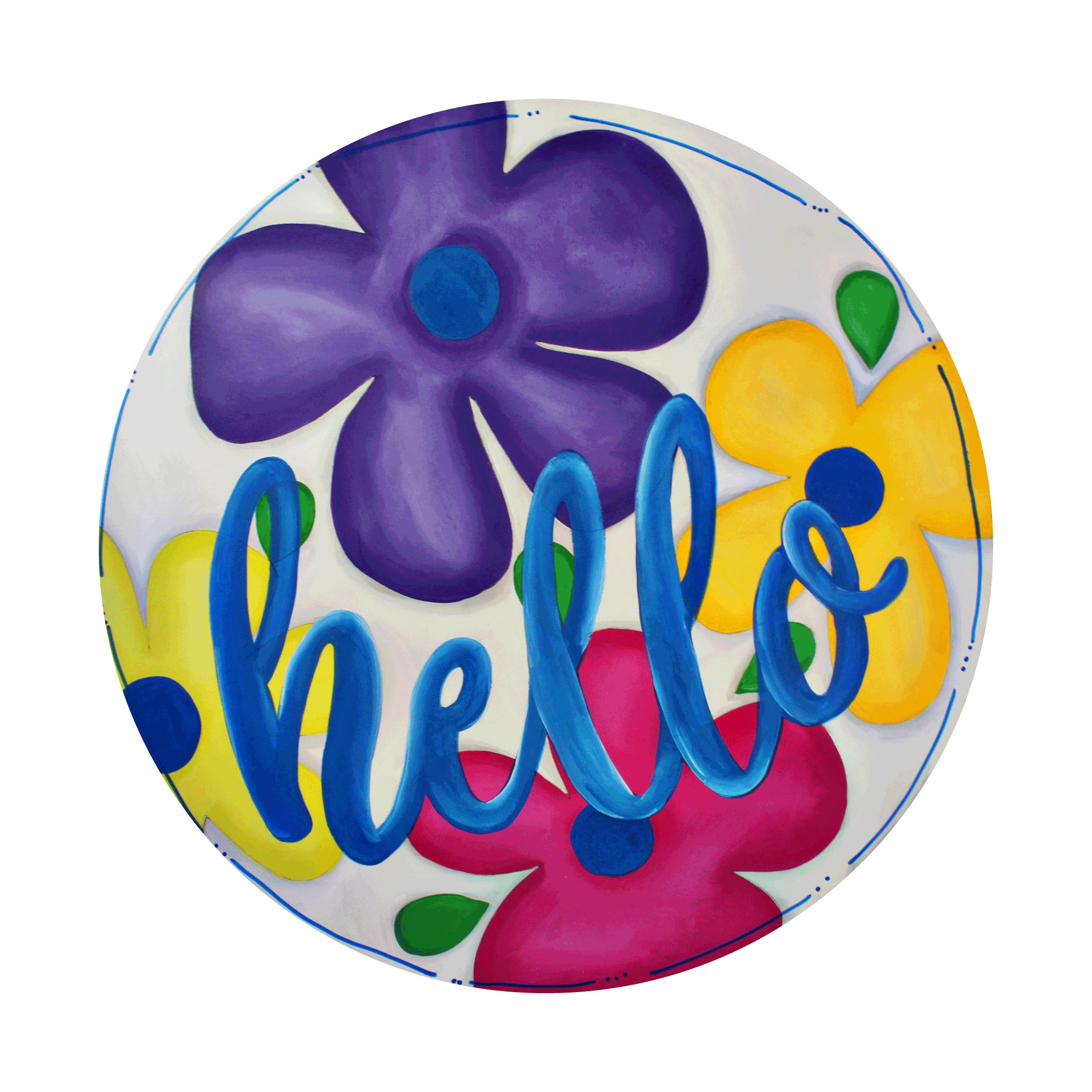 CHELLE BELLE'S CREATIONS ROUND FLORAL HELLO