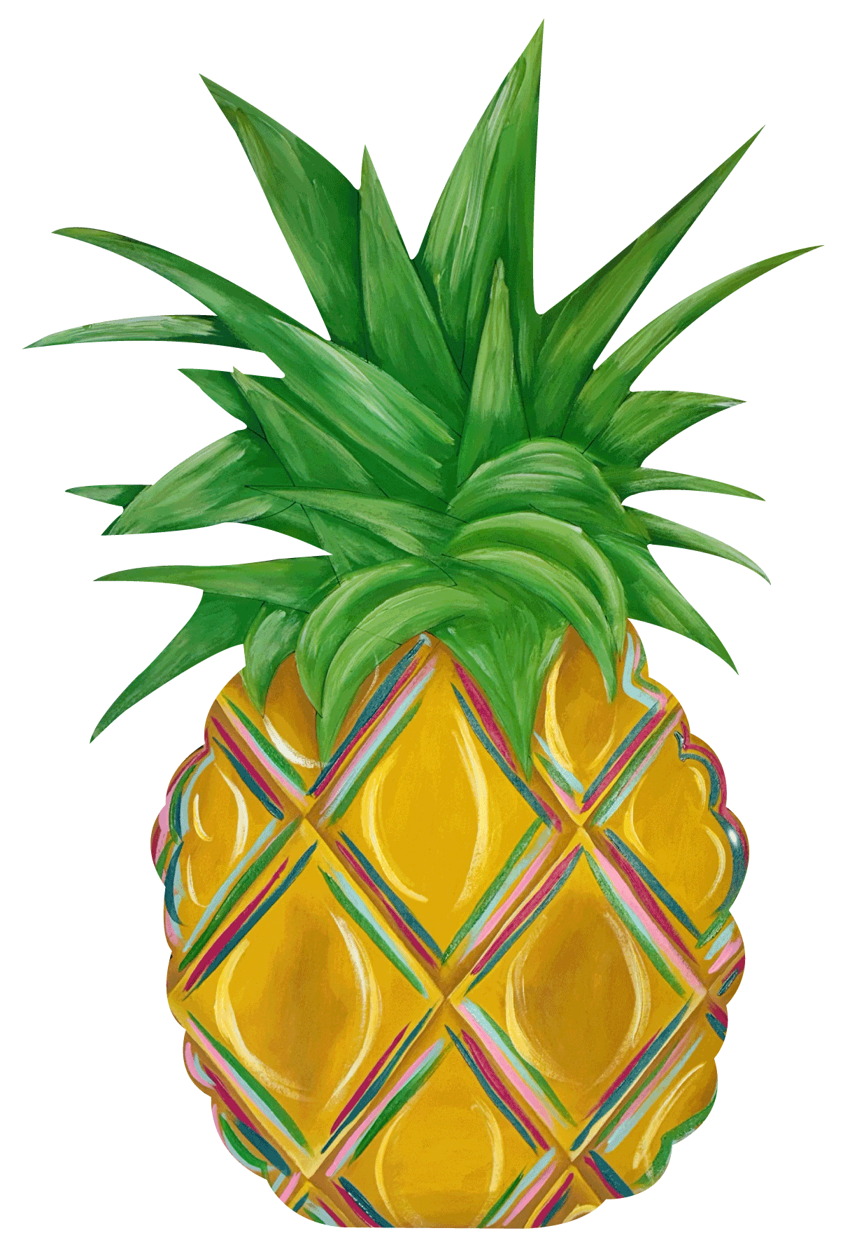 CHELLE BELLE'S CREATIONS YELLOW AND GREN PINEAPPLE