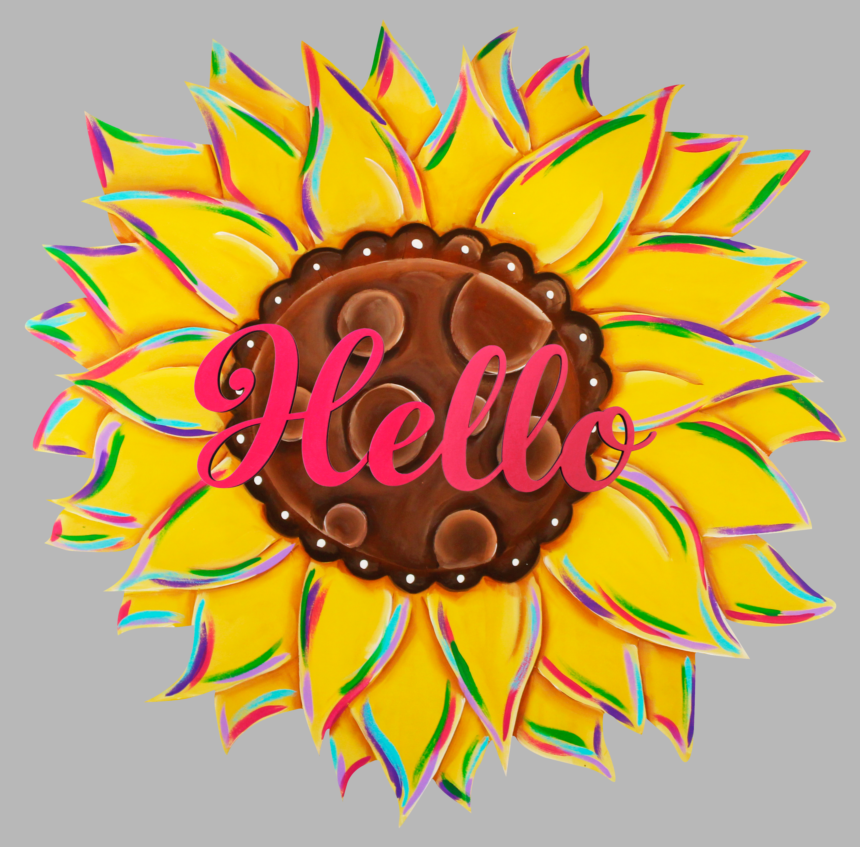 CHELLE BELLE'S CREATIONS SUNFLOWER WITH RED HELLO