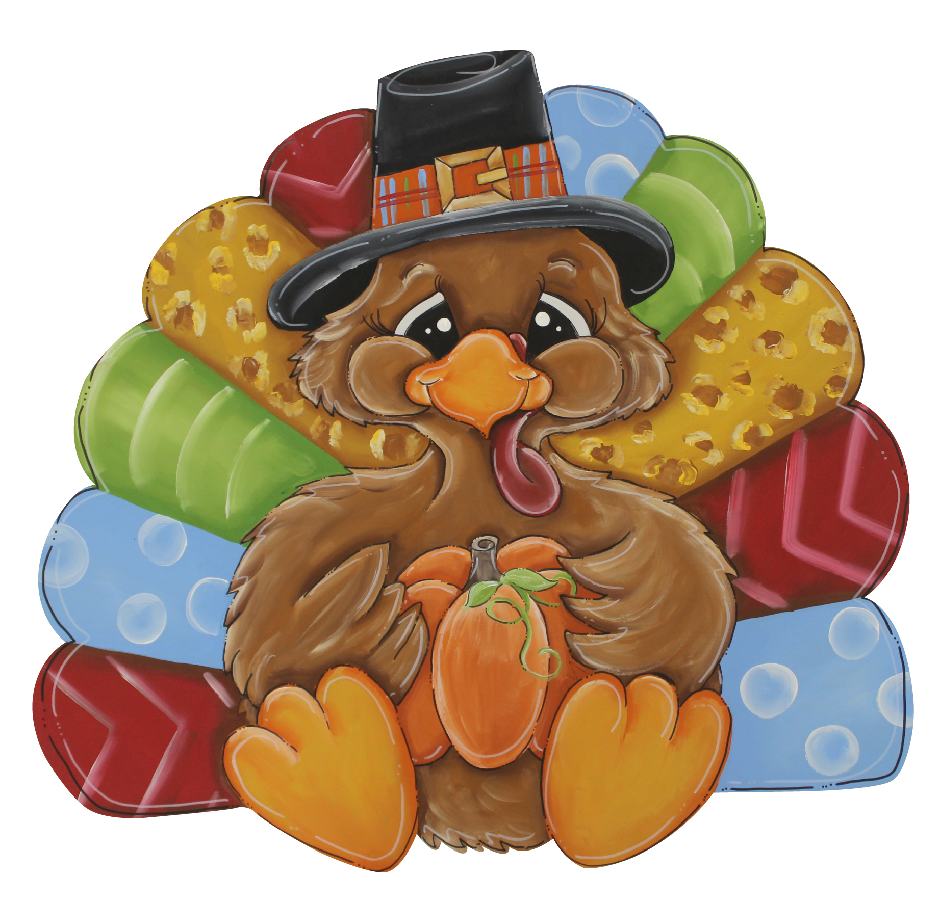 CHELLE BELLE'S CREATIONS COLORFUL THANKSGIVING TURKEY