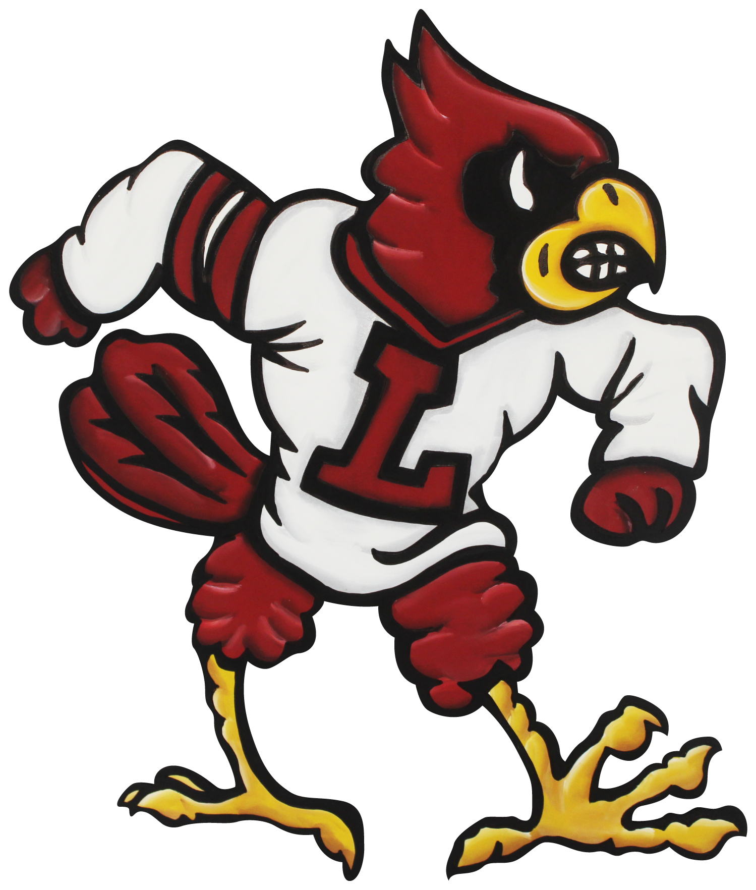 CHELLE BELLE'S CREATIONS CARDINAL WITH WHITE SHIRT AND L ON IT