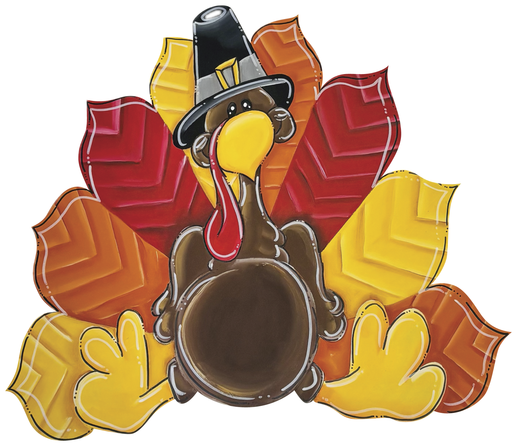 CHELLE BELLE'S CREATIONS YELLOW ORANGE RED TURKEY FEATHERS WITH BROWN TURKEY