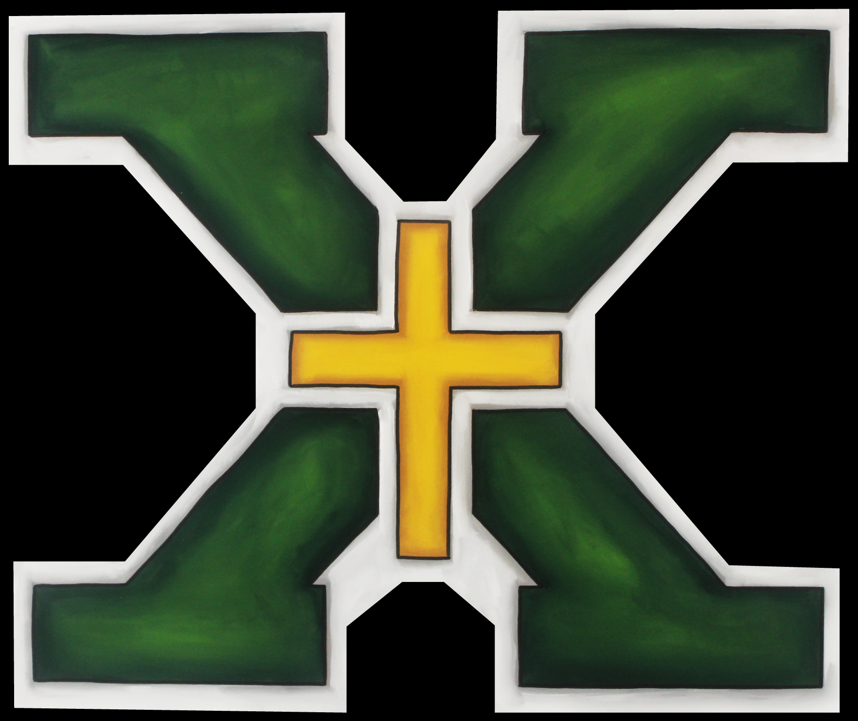 CHELLE BELLE'S CREATIONS X WITH  WHITE GREEN YELLOW