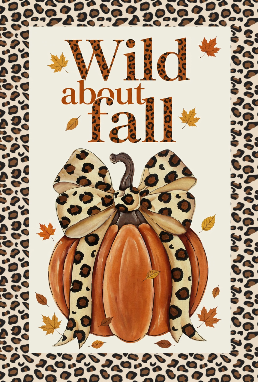 CHELLE BELLE'S CREATIONS WILD ABOUT FALL PUMPKIN WITH  LEOPARD PRINT