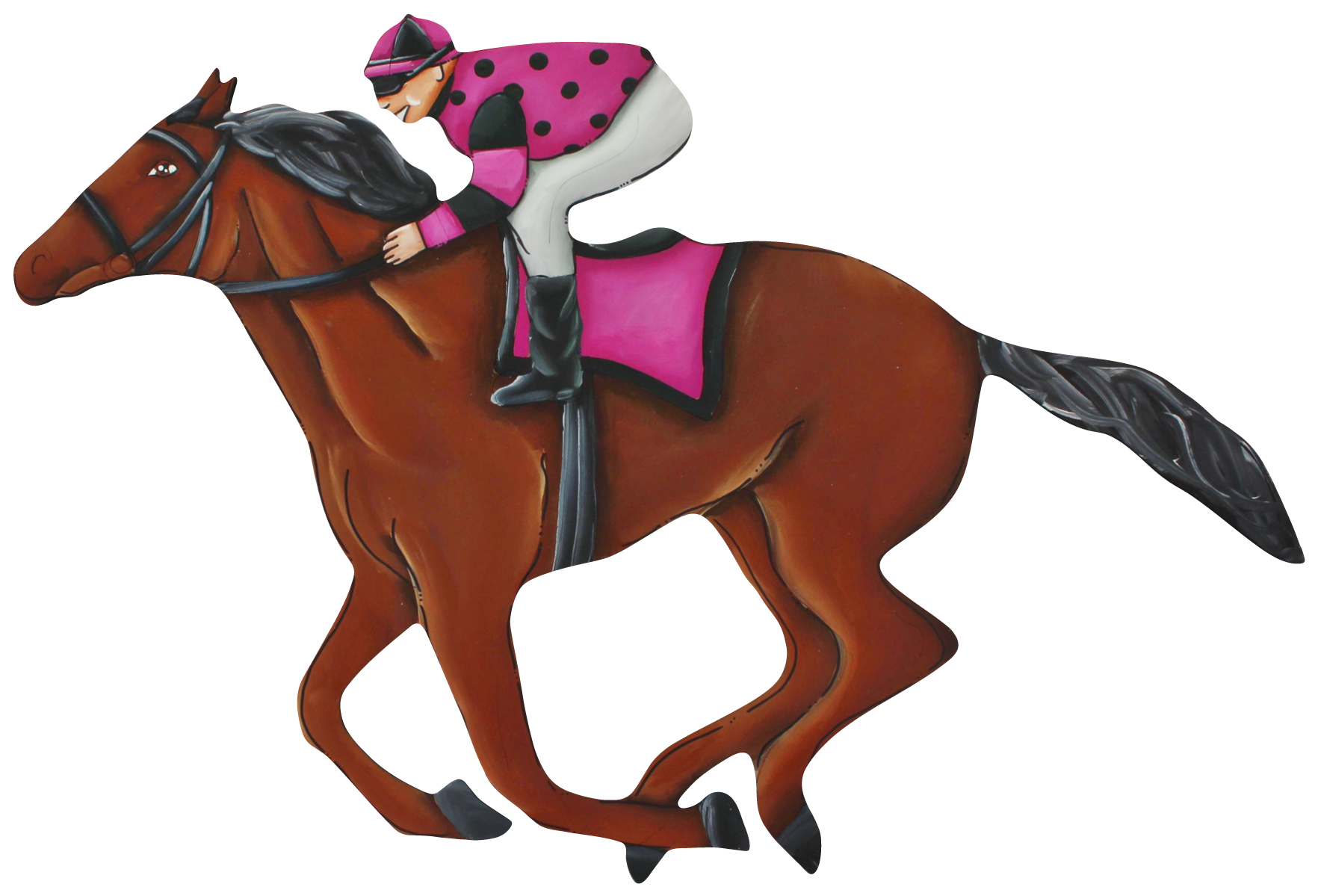 CHELLE BELLE'S CREATIONS PINK JOCKEY ON HORSE