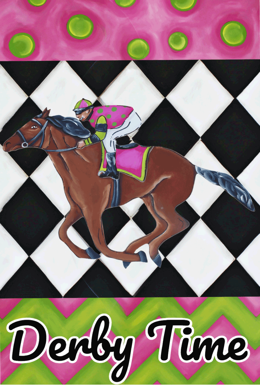 CHELLE BELLE'S CREATIONS PINK TEAL DOTS  JOCKEY BLACK AND WHITE CHECKERS