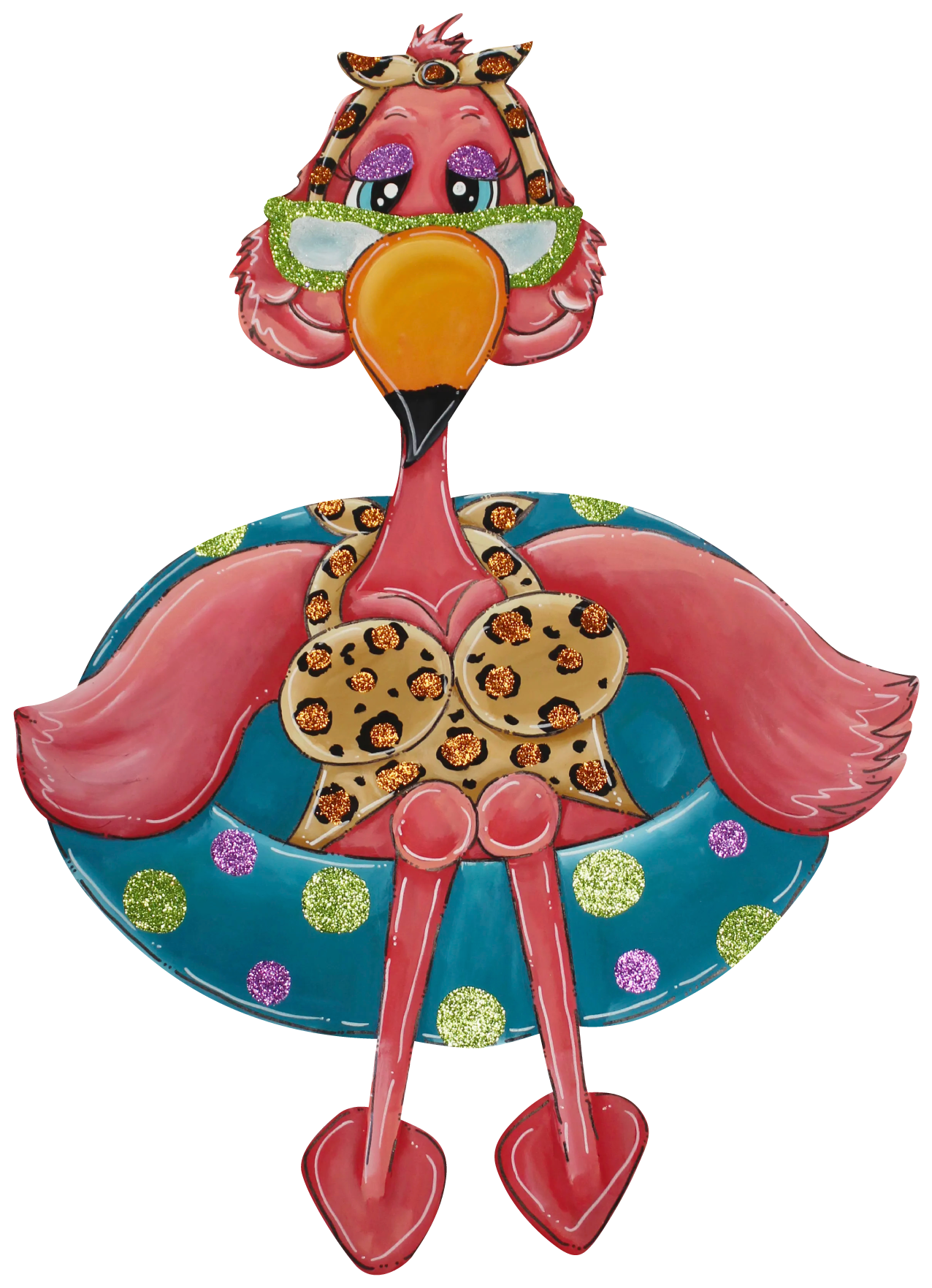 CHELLE BELLE'S CREATIONS  FLAMINGO IN A TUBE