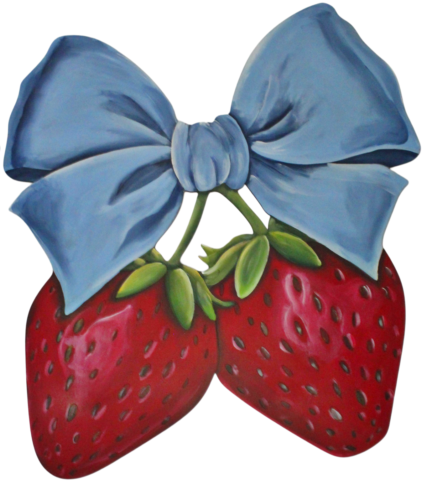 CHELLE BELLE'S CREATIONS DOUBLE STRAWBERRY WITH BLUE BOW