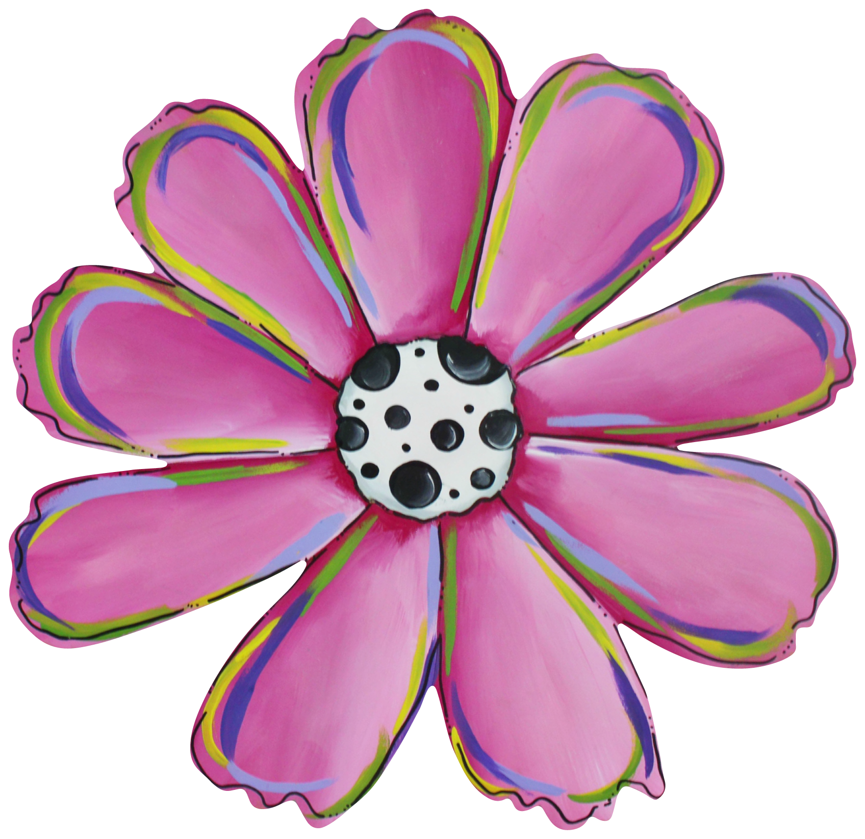 CHELLE BELLE'S CREATIONS PURPLE BLUE AND YELLOW FLOWER