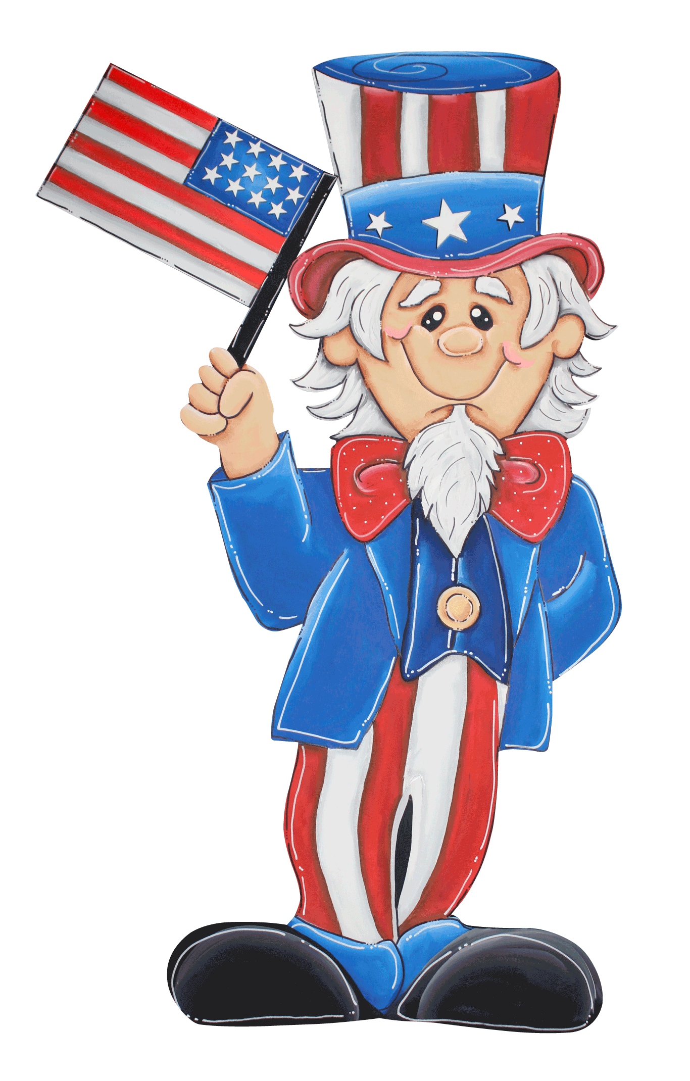 CHELLE BELLE'S CREATIONS UNCLE SAM HOLDING A FLAG