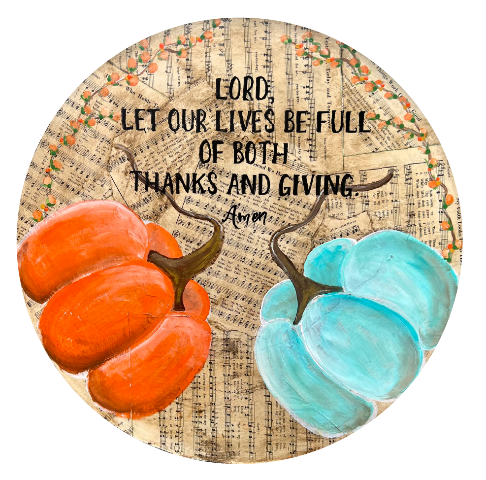 CABIN CUTTERS CIRCLE WITH ORANGE AND TEAL PUMPKINS