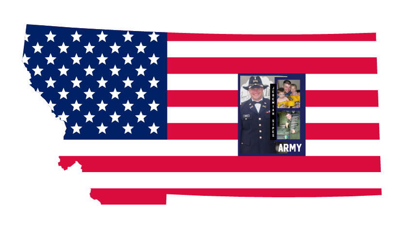 CABIN CUTTERS FLAG WITH ARMY PHOTO