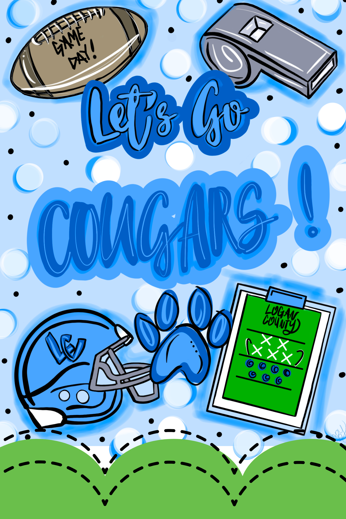CREATIVE CANVAS BY YOU LETS GO COUGARS FOOTBALL