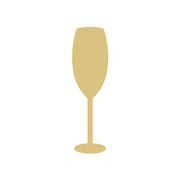 Basic Shape Champagne Glass MDF Cutout Silhouette - Unfinished For DIY