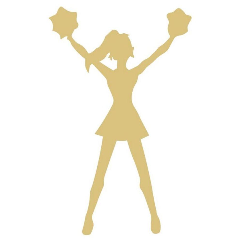 Basic Shape Cheerleader MDF Cutout Silhouette Style 1 - Unfinished For DIY