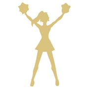 Basic Shape Cheerleader MDF Cutout Silhouette Style 1 - Unfinished For DIY