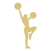 Basic Shape Cheerleader MDF Cutout Pom-Pom Silhouette - Unfinished For DIY
