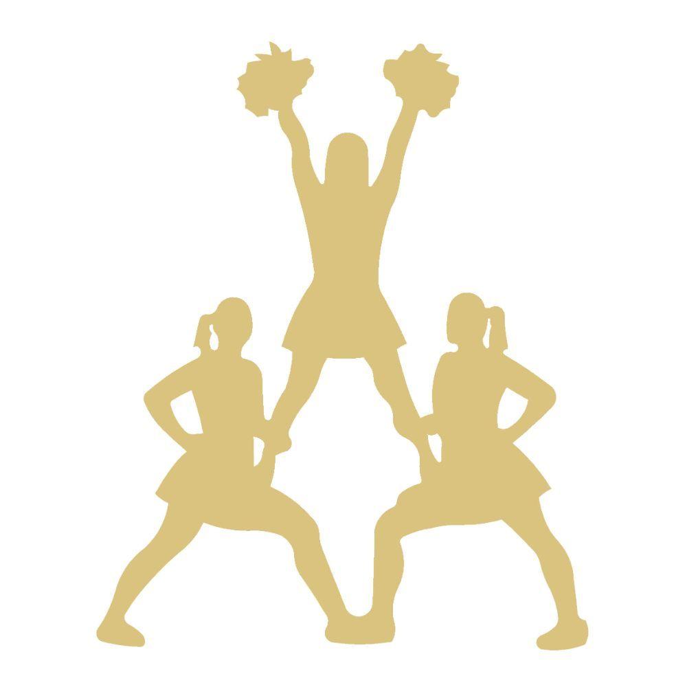 Basic Shape Cheer Team MDF Cutout Silhouette - Unfinished For DIY