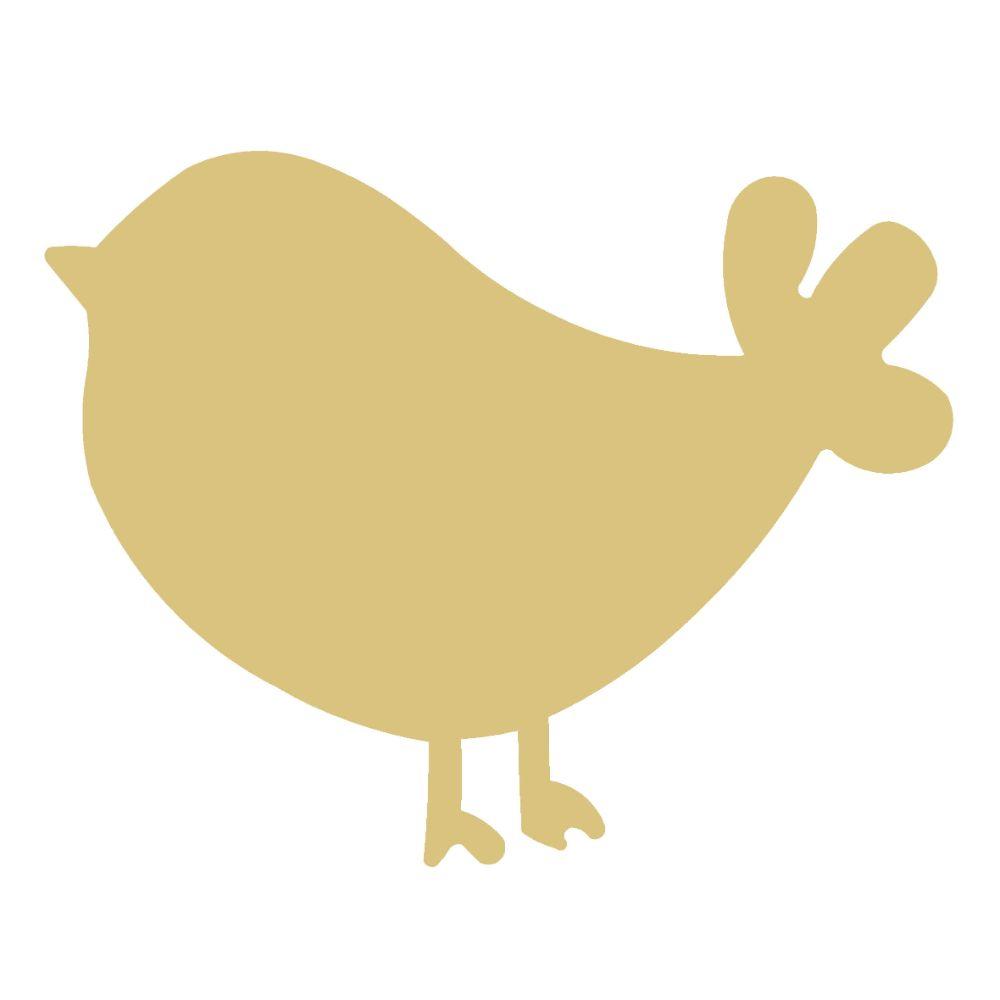 Basic Shape Chick MDF Cutout Silhouette Style 1 - Unfinished For DIY