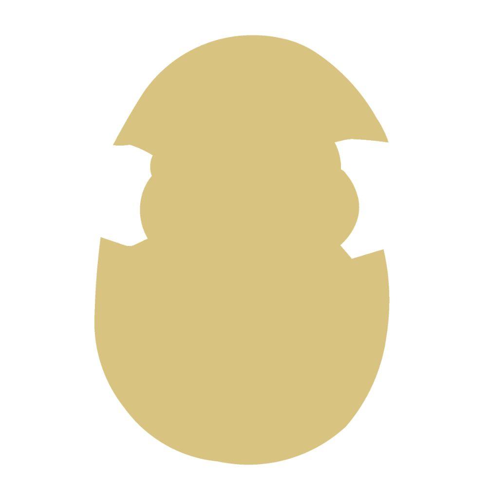 Basic Shape Egg MDF Cutout Chick Emerging From Egg Silhouette - Unfinished For DIY