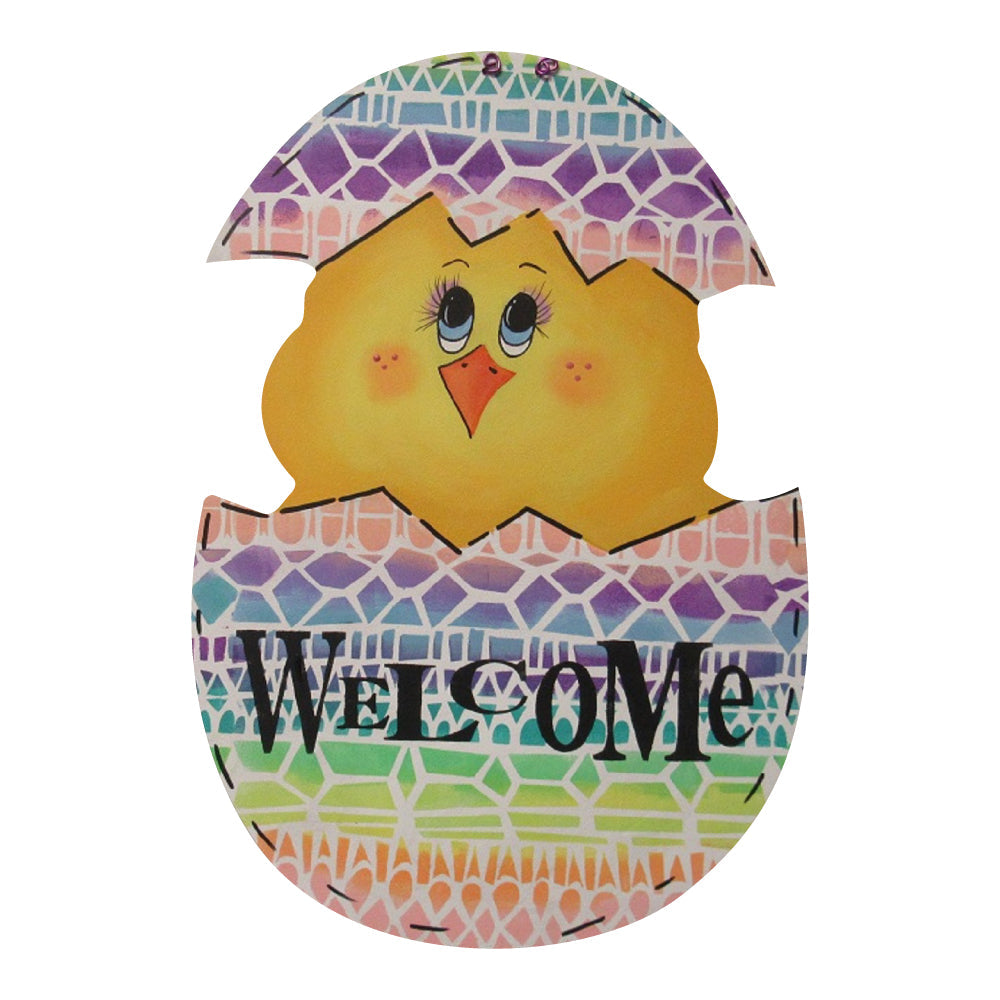 Basic Shape Egg MDF Cutout Chick Emerging From Egg Silhouette - Unfinished For DIY