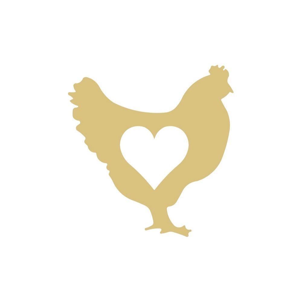Basic Shape Chicken MDF Cutout Heart Cutout Silhouette - Unfinished For DIY