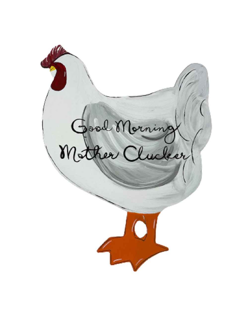 Basic Shape Chicken MDF Cutout Silhouette Style 2 - Unfinished For DIY