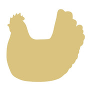 Basic Shape Chicken MDF Cutout Chicken Silhouette Style 6 - Unfinished For DIY