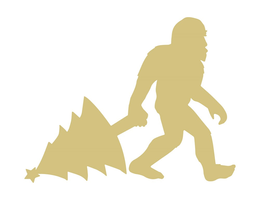 Basic Shape Bigfoot MDF Cutout Carrying Christmas Tree - Unfinished For DIY