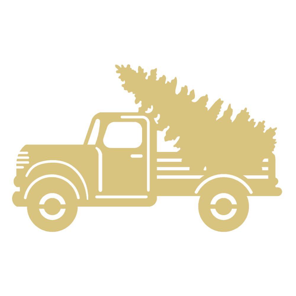 Basic Shape Truck MDF Cutout Carrying Christmas Tree - Unfinished For DIY