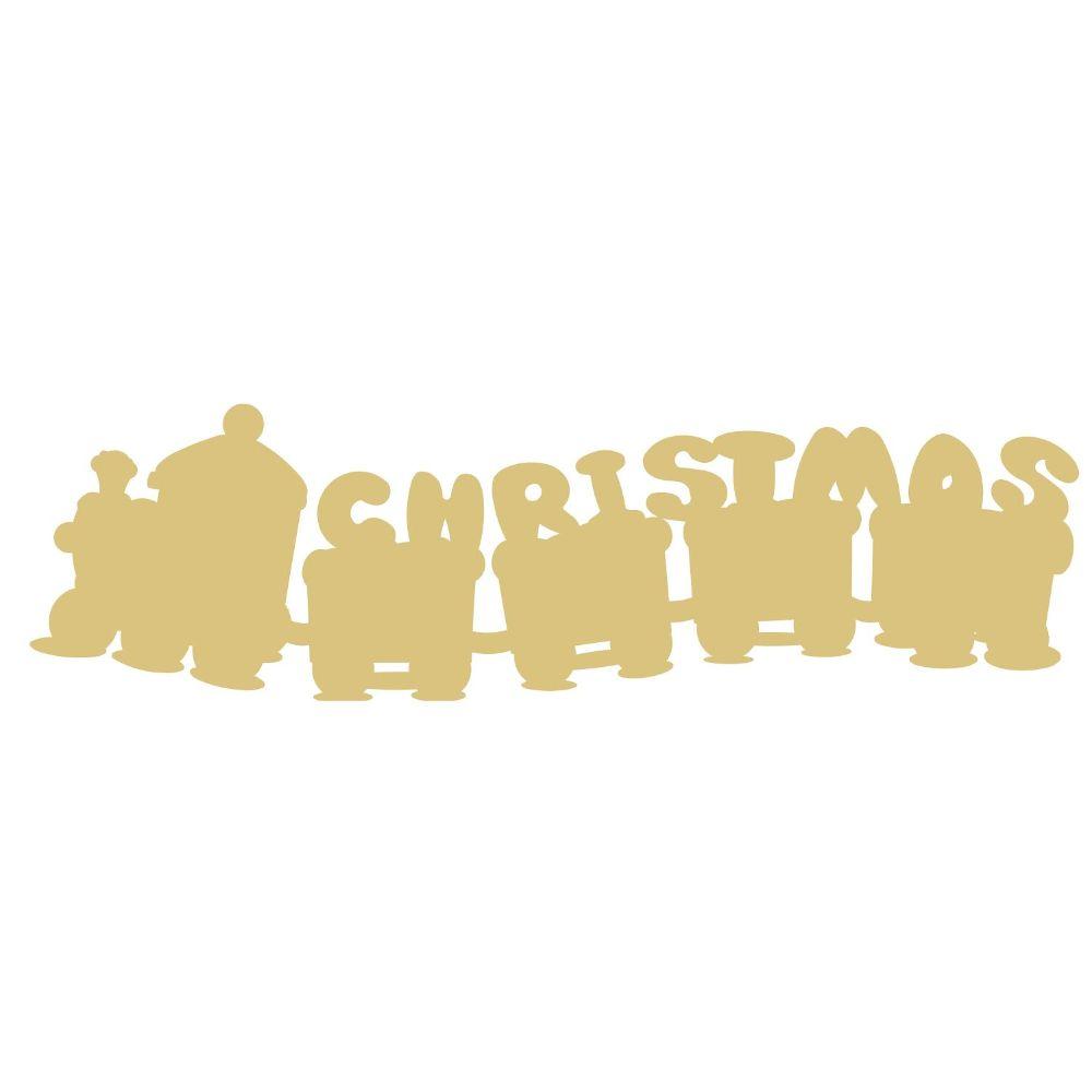 Basic Shape Train MDF Cutout Christmas Train - Unfinished For DIY