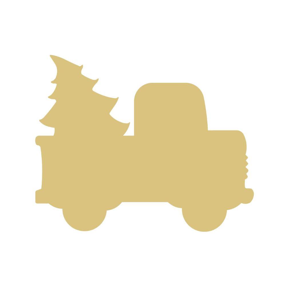Basic Shape Truck MDF Cutout Christmas Tree Silhouette - Unfinished For DIY
