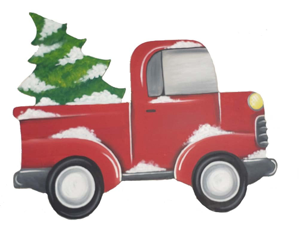 Basic Shape Truck MDF Cutout Christmas Tree Silhouette - Unfinished For DIY
