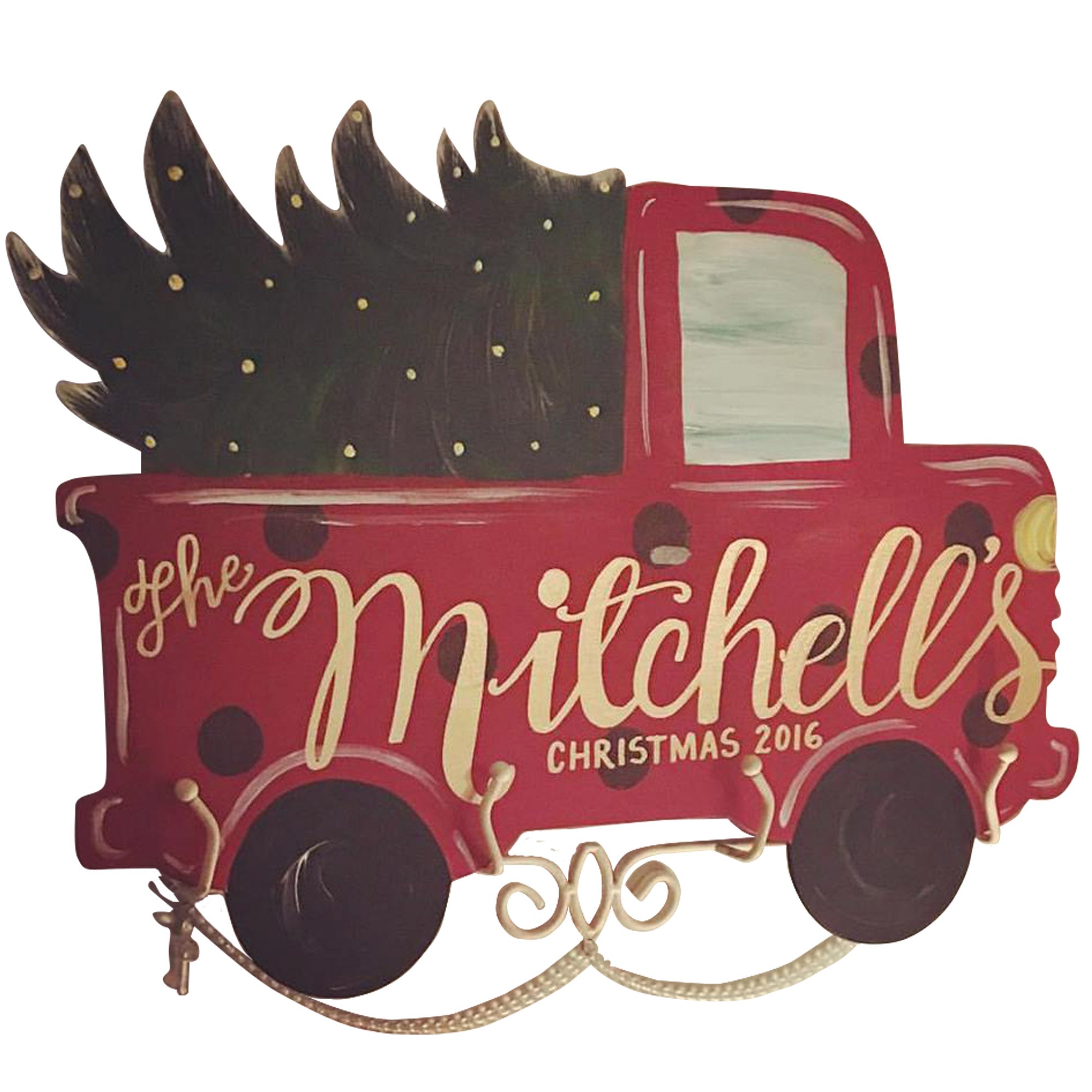 Basic Shape Truck MDF Cutout Truck Hauling a Christmas Tree - Unfinished For DIY