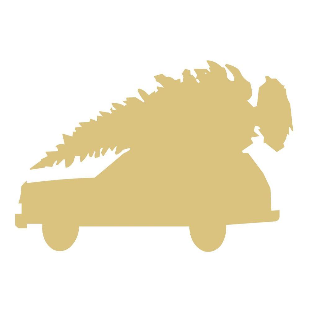 Basic Shape Truck MDF Cutout Carrying Christmas Trees - Unfinished For DIY