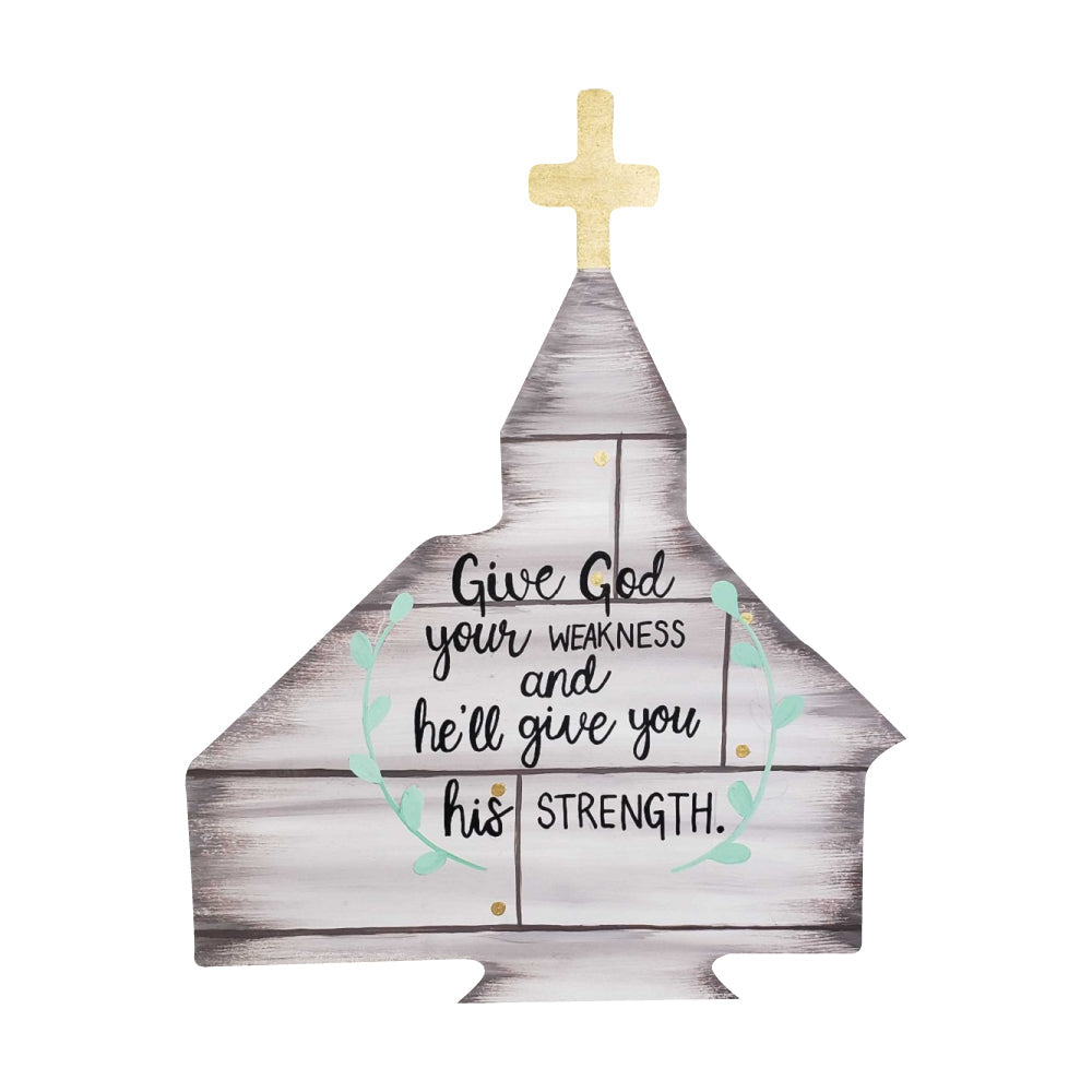 Basic Shape Church MDF Cutout Cross-Topped Silhouette - Unfinished For DIY