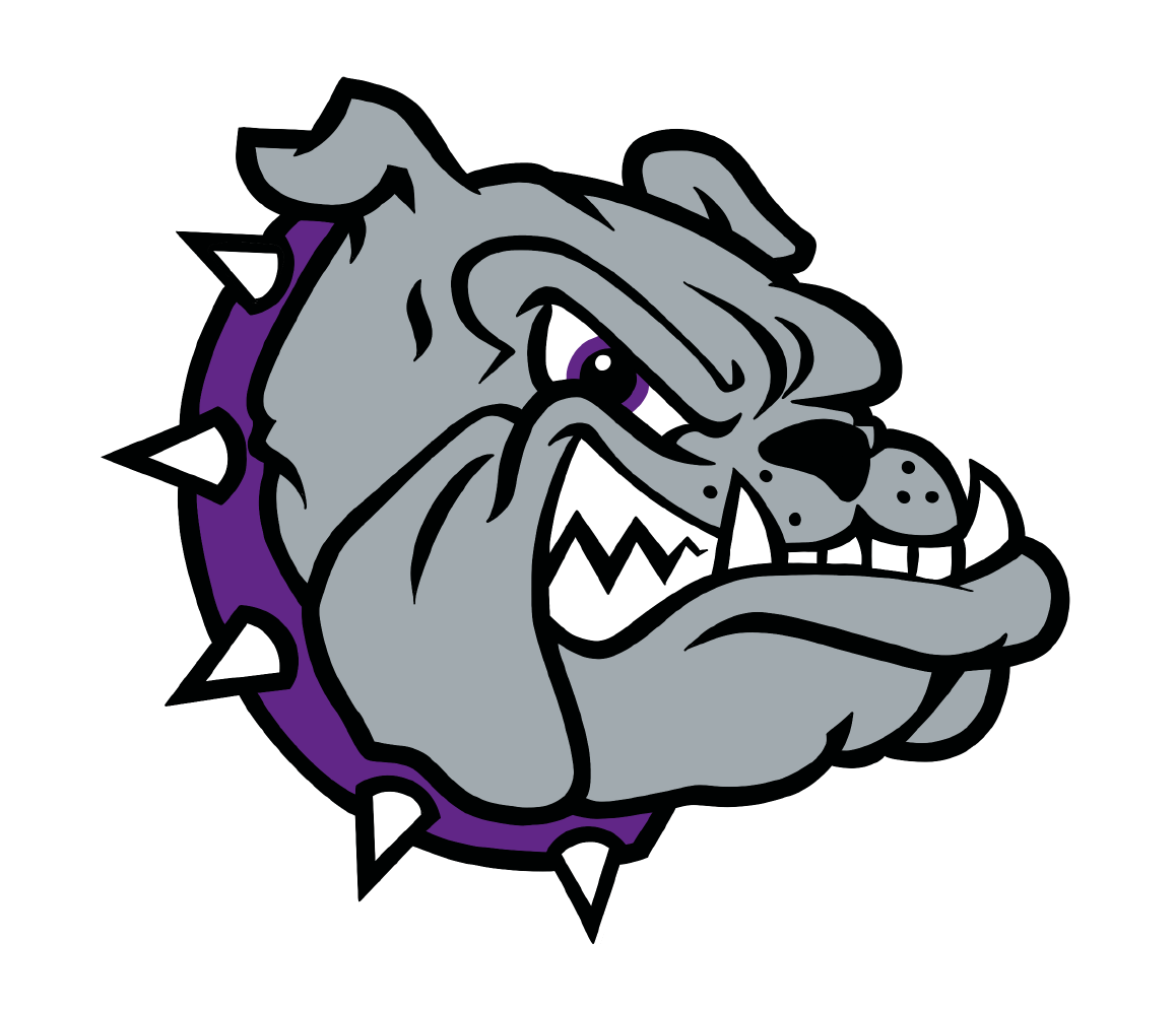 COTTON INK SHIRT CO BULLDOG WITH PURPLE COLLAR