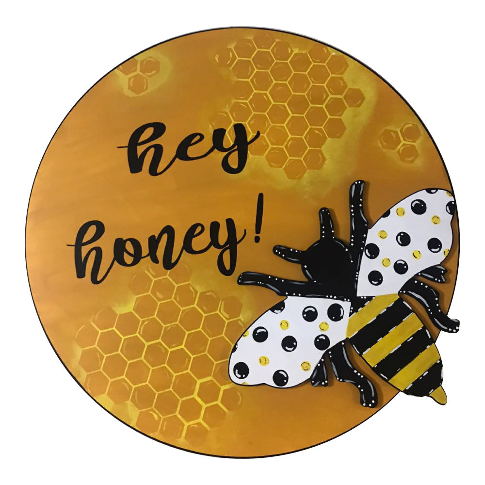 Basic Shape Bee MDF Cutout Bee Silhouette Style 3 - Unfinished For DIY