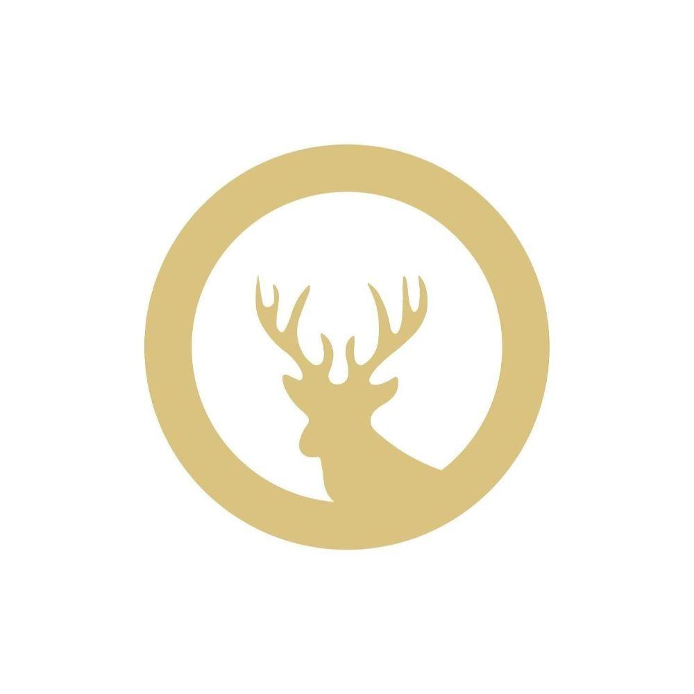 Basic Shape Circle MDF Cutout Deer Silhouette In Frame - Unfinished For DIY