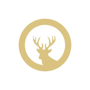 Basic Shape Circle MDF Cutout Deer Silhouette In Frame - Unfinished For DIY