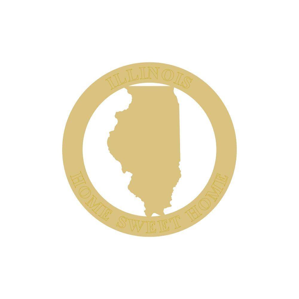 Basic Shape Circle Frame MDF Cutout Alabama State Home Sweet Home - Unfinished For DIY