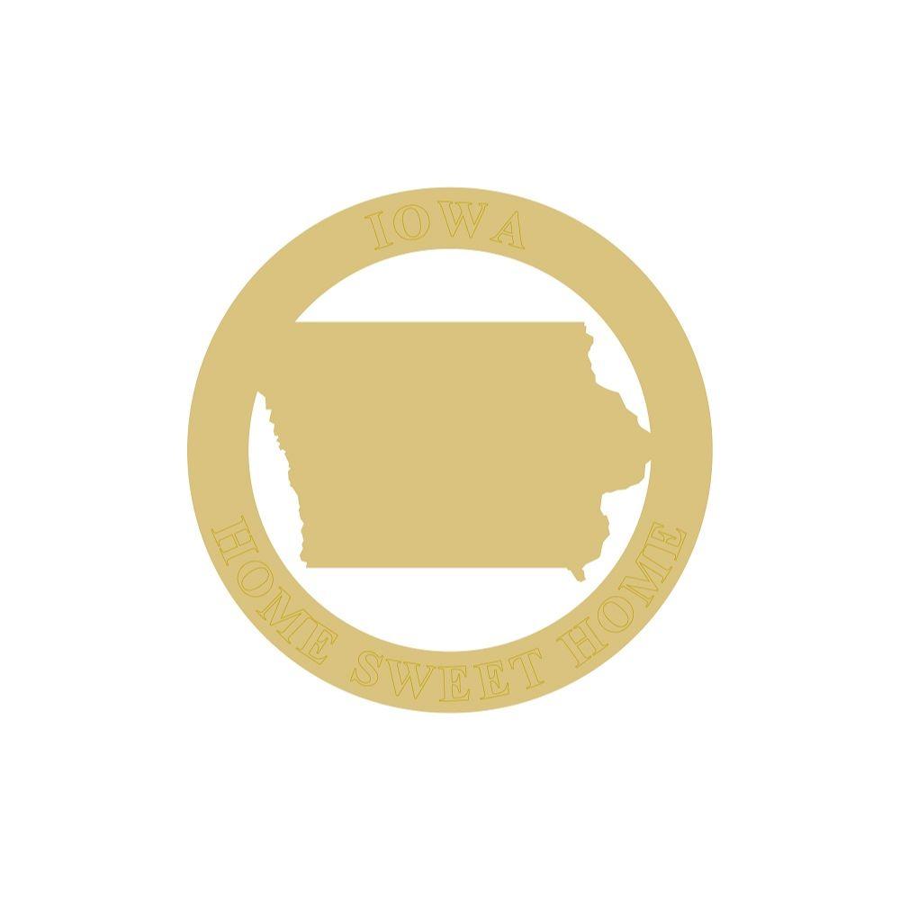 Basic Shape Circle Frame MDF Cutout Alabama State Home Sweet Home - Unfinished For DIY