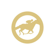 Basic Shape Circle MDF Cutout Jockey On Horse - Unfinished For DIY