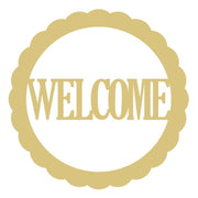 Basic Shape Circle Frame MDF Cutout Welcome - Unfinished For DIY