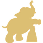 Basic Shape Circus Elephant MDF Cutout Silhouette - Unfinished For DIY
