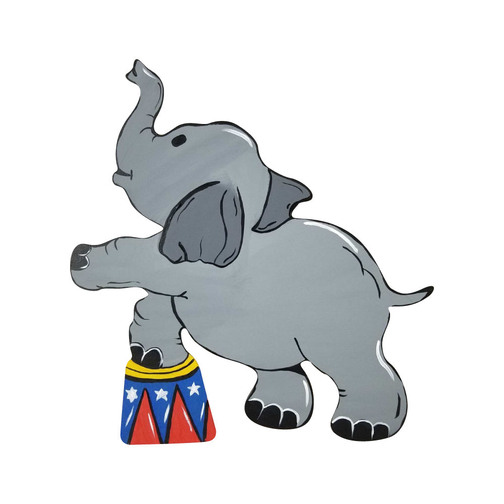 Basic Shape Circus Elephant MDF Cutout Silhouette - Unfinished For DIY