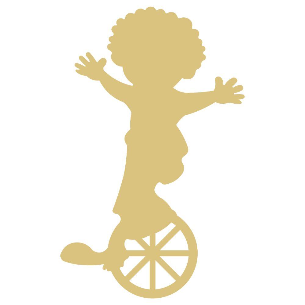 Basic Shape Clown MDF Cutout On Unicycle Silhouette - Unfinished For DIY