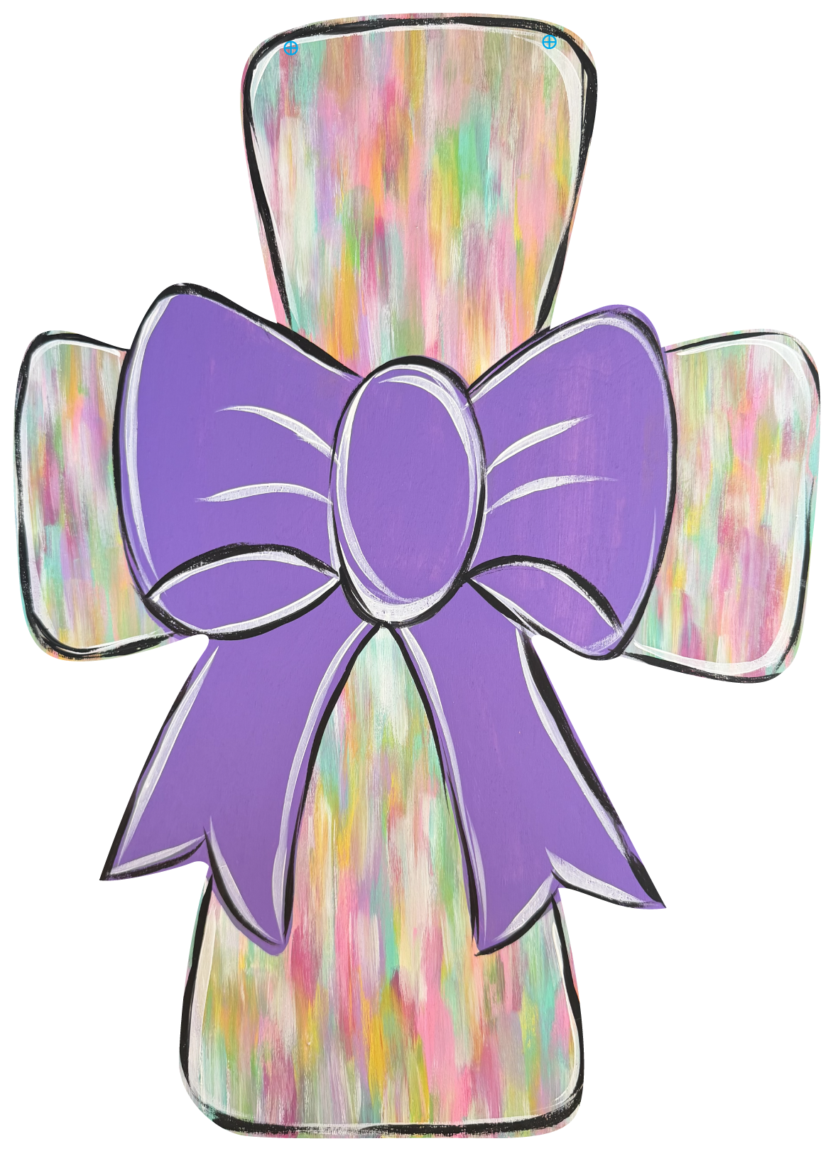 CRAFTY N BLESSED COLORFULL CROSS WITH PURPLE BOW