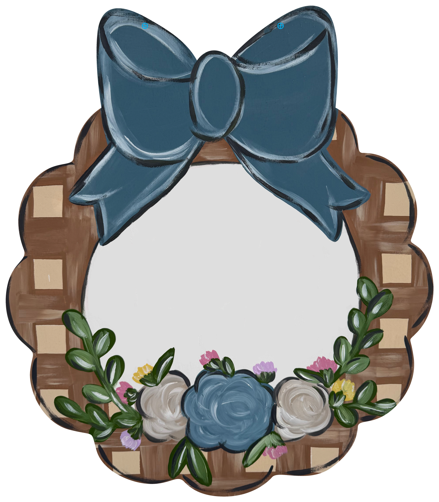 CRAFTY N BLESSED BROWN WREATH WITH BLUE BOW