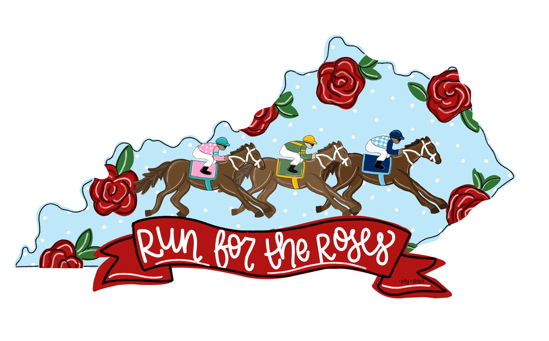 CRAFTY N BLESSED RUN FOR THE ROSES BLUE KENTUCKY STATE